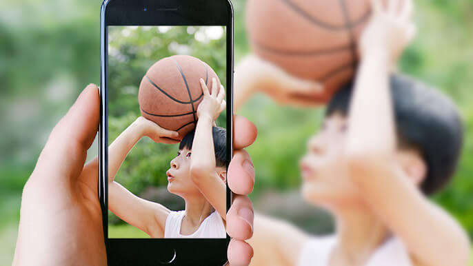 バスケ 動画を撮影して投稿